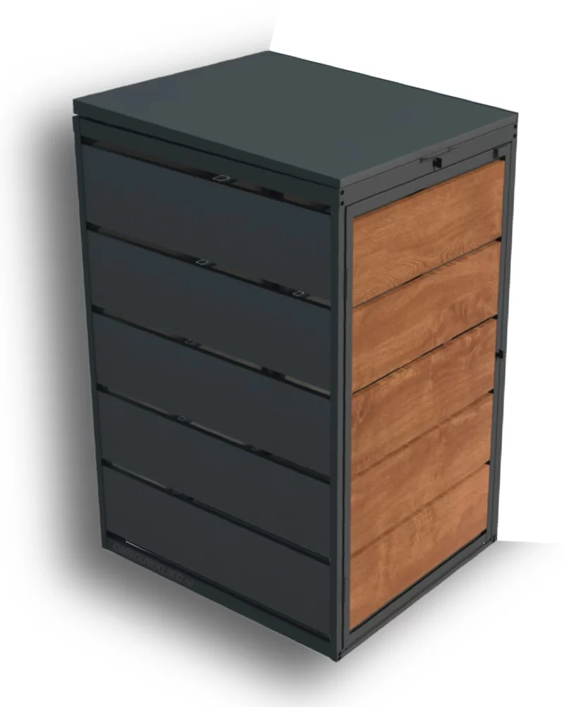 Kuba Store Ombouw Antraciet met Eiken Hout | 1 Container